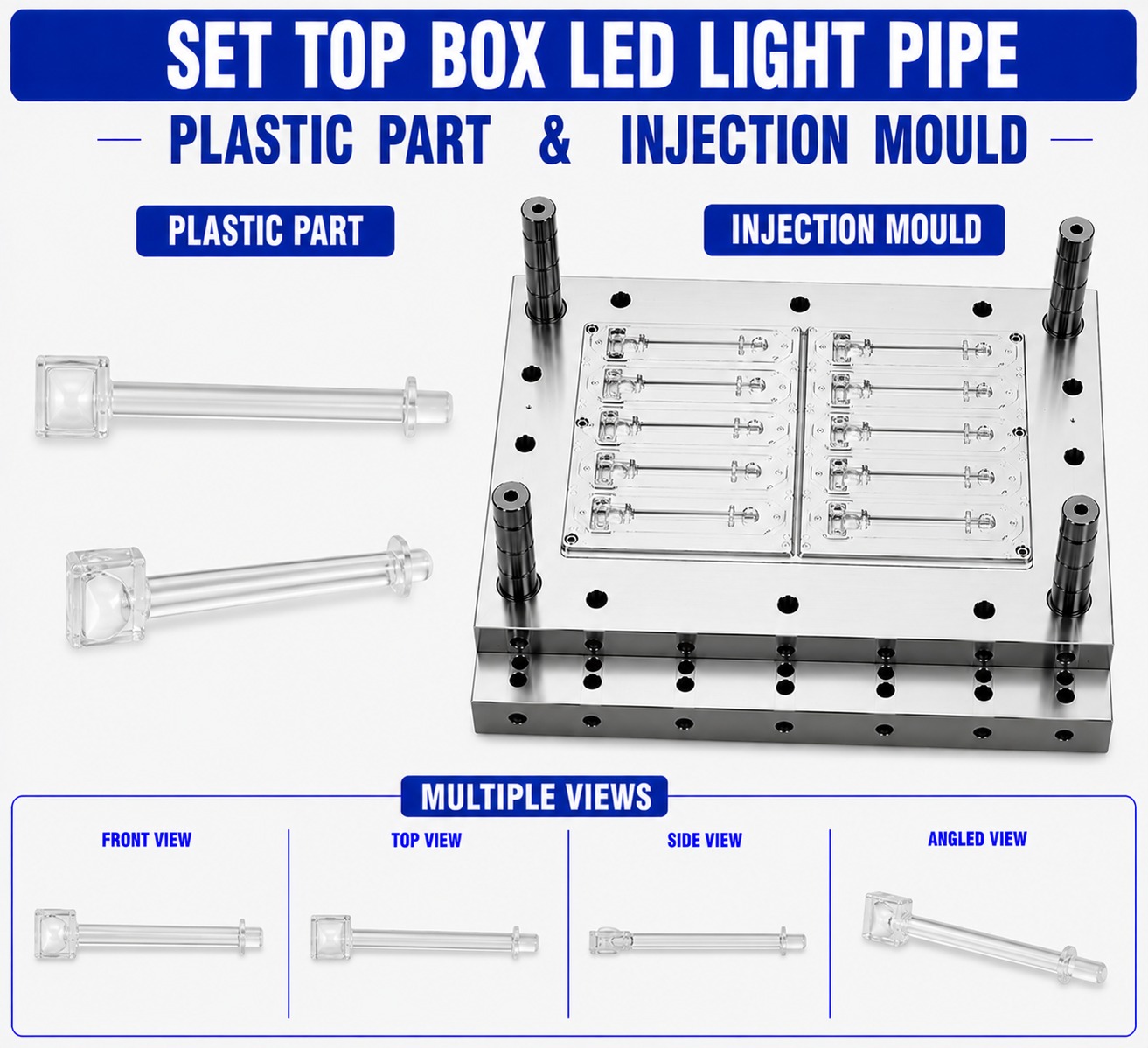 Set Top Box Plastic Led Light Pipe Mould and Moulding Service